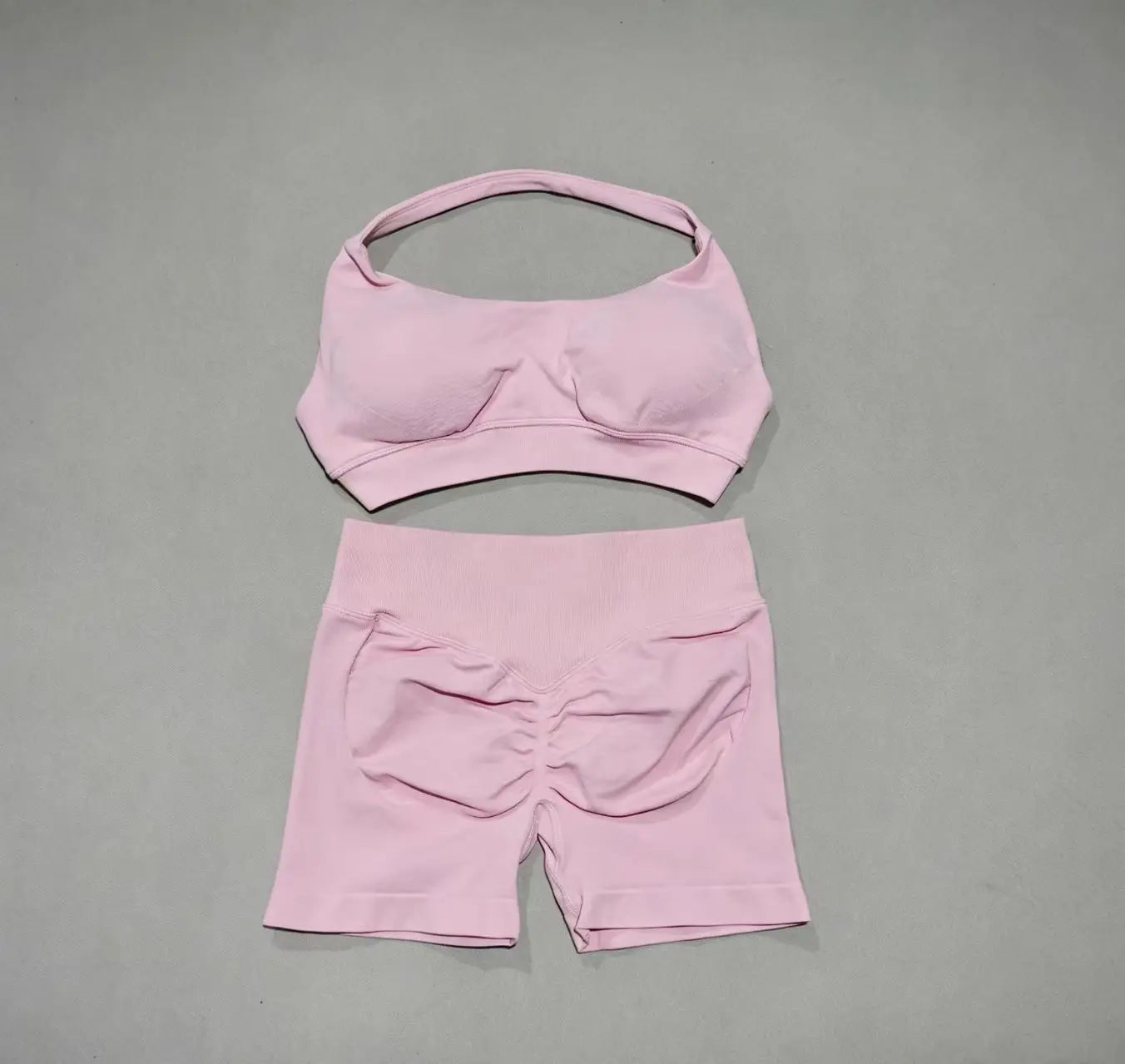 Women's Twist Halter Bra And Shorts Yoga Set