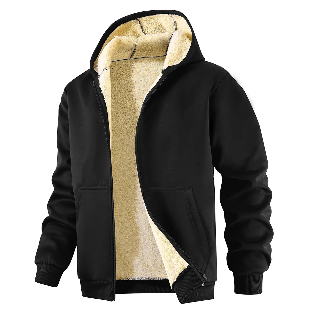 Men's Fleece Lined Zip Front Hoodie