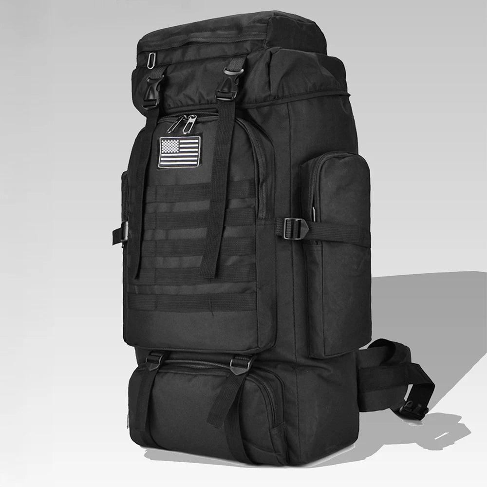 Large Outdoor Backpack with Webbing and Side Compression Straps