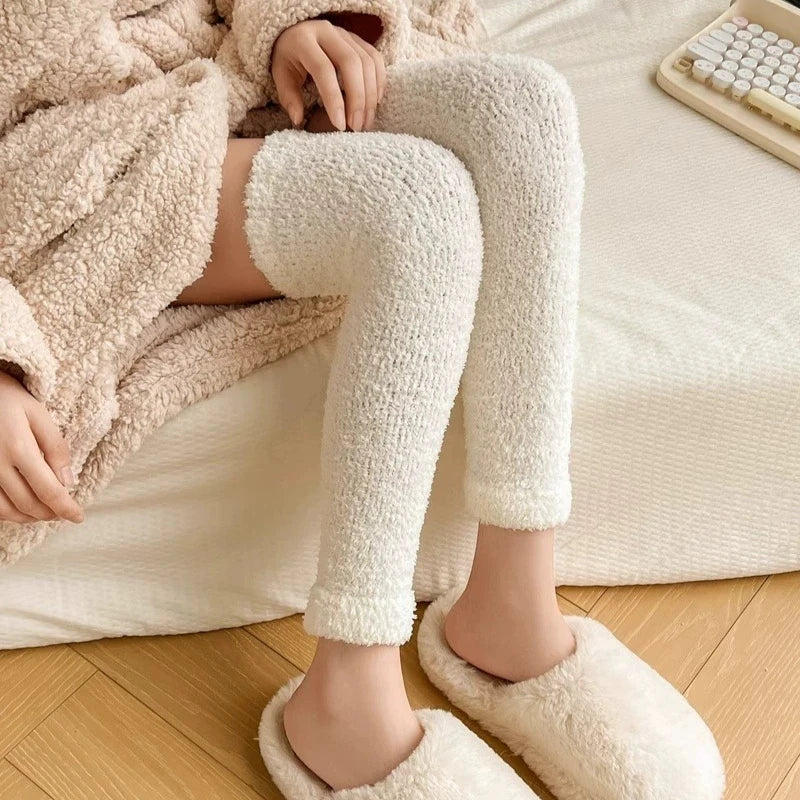 Plush Calf Leg Warmers with Solid and Striped Options