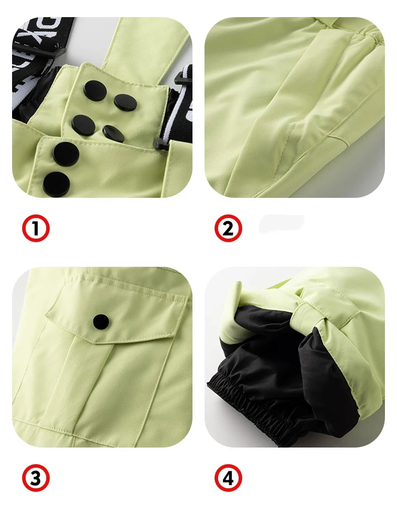Children's Full Length Suspender Ski and Snowboard Winter Bib Pants