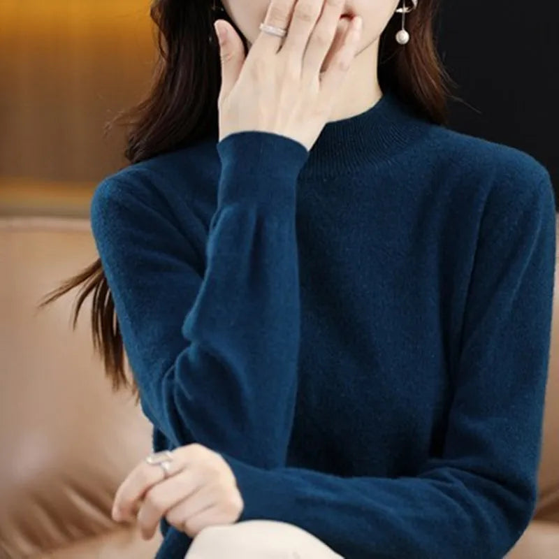 Women's Raised Rib Long Sleeve Knit Sweater Casual Knit Layer