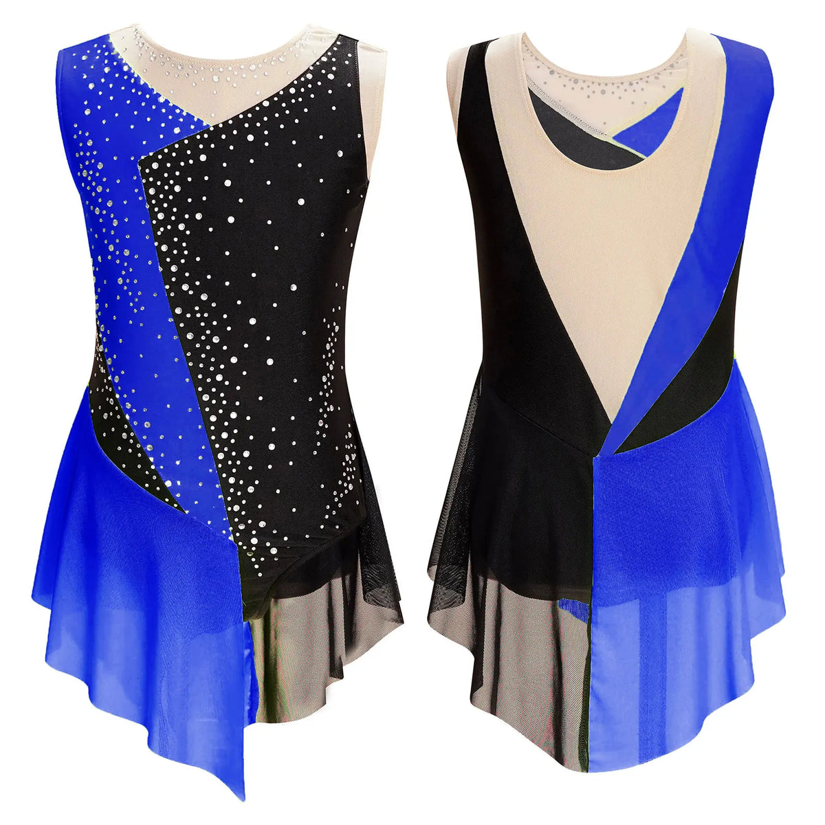 Girls' Lyrical Dance Costume Styles with Rhinestones and Skirted Outfit Options