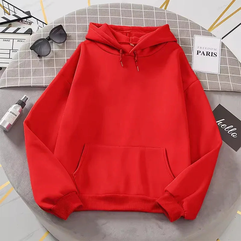Long Sleeve Casual Hooded Sweatshirt with Relaxed Streetwear Styling