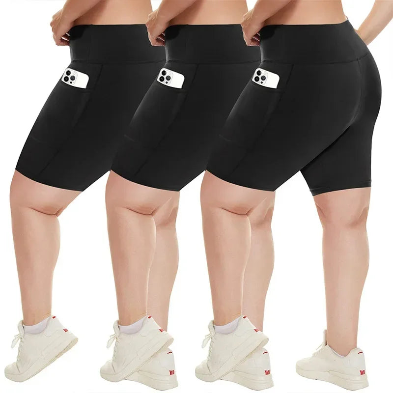 Women's High Waist Side Pocket Cycling Shorts For Workout Outfits