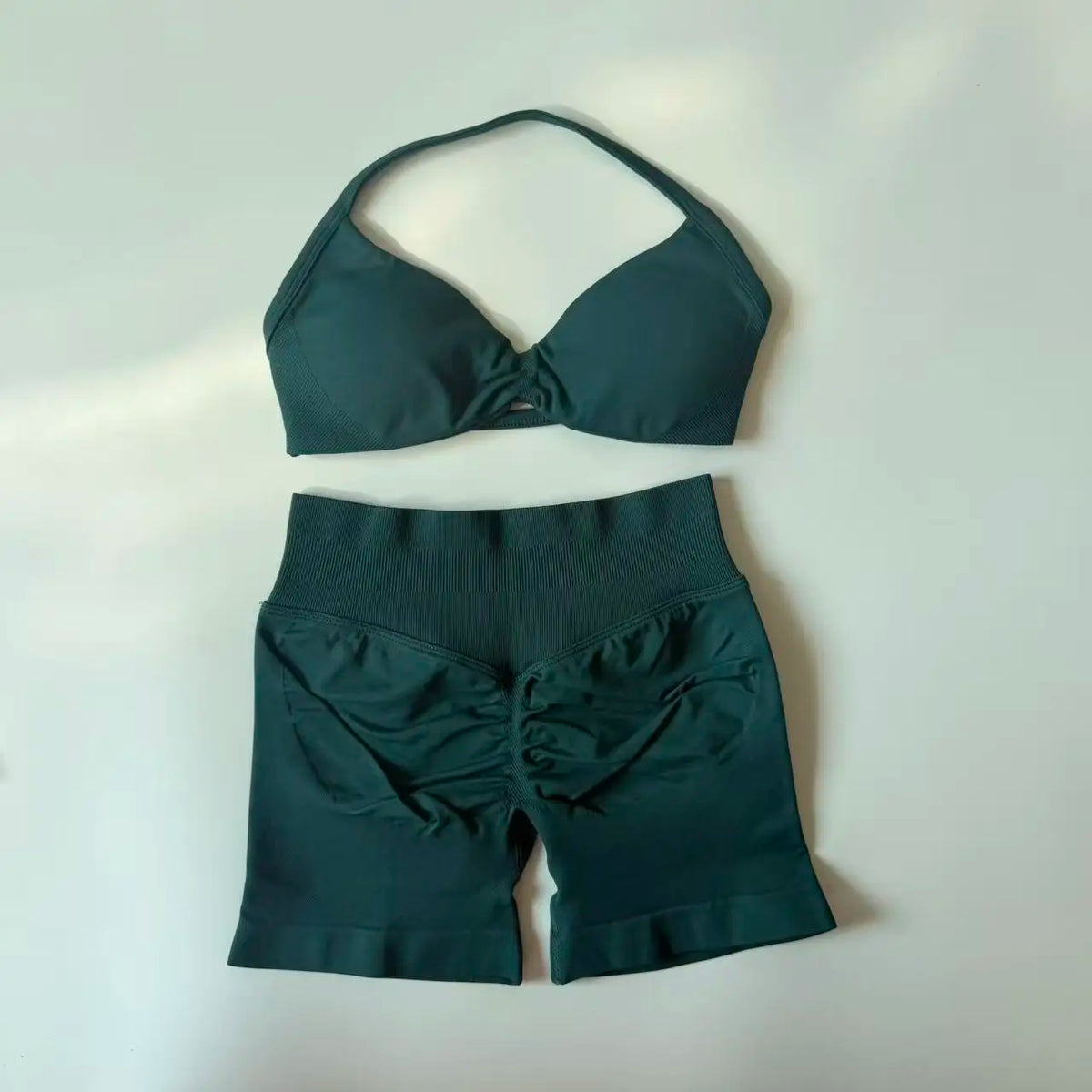 Women's Strappy Bra And Shorts Yoga Set For Workout Outfits