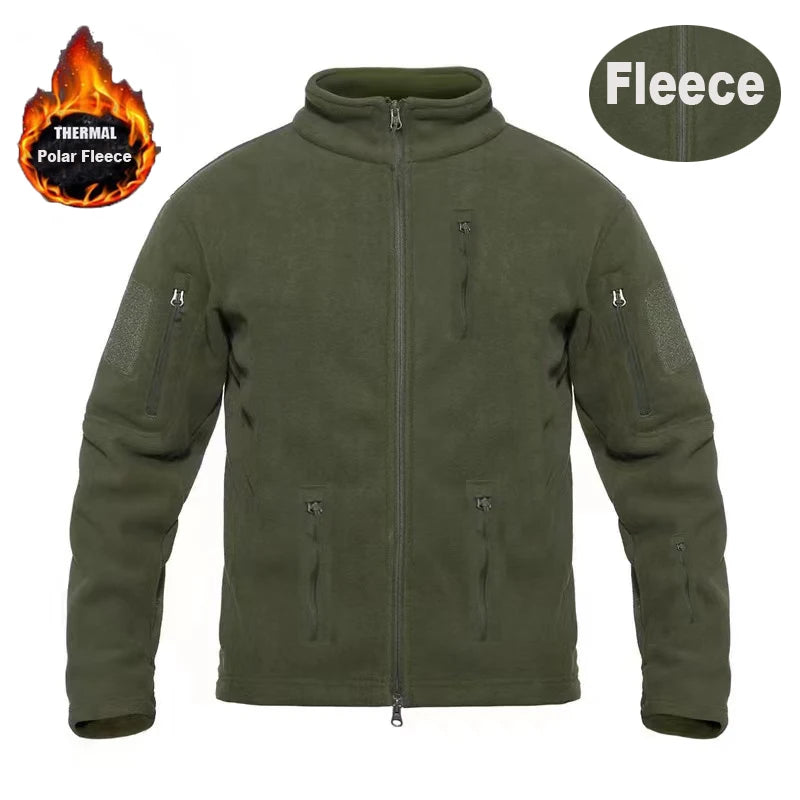 Long Sleeve Full Zip Fleece Outdoor Jacket with Pockets