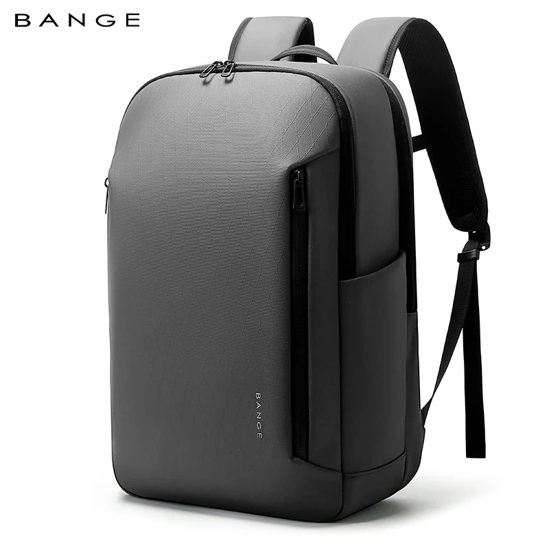 Boxy Laptop Backpack with Zipper Opening and Side Pocket Design