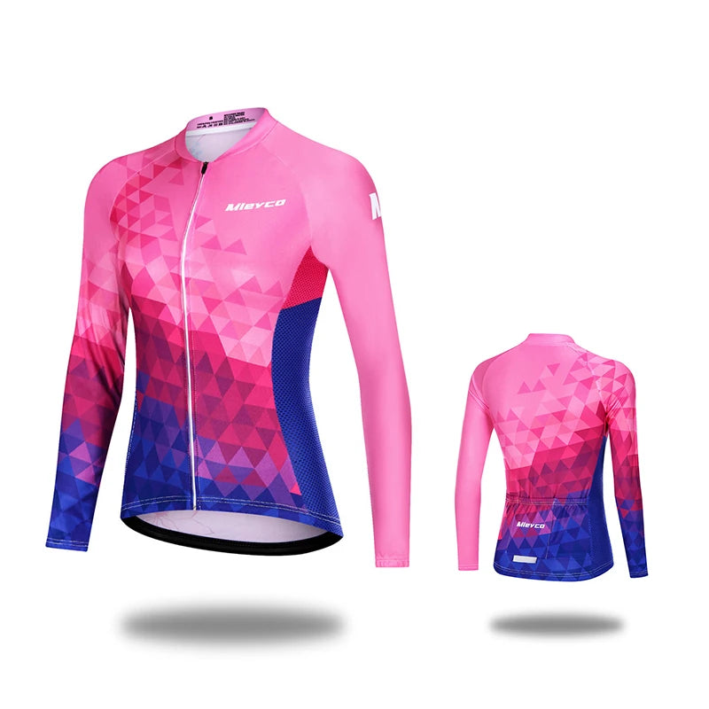 Women Cycling Jersey Long Sleeve Breathable Lightweight Spring Autumn Road Bike Top