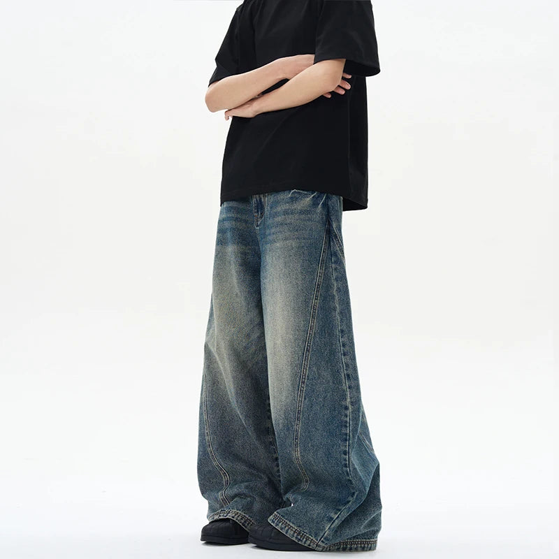 Men's Wide Leg Denim Jeans for Casual Everyday Wear