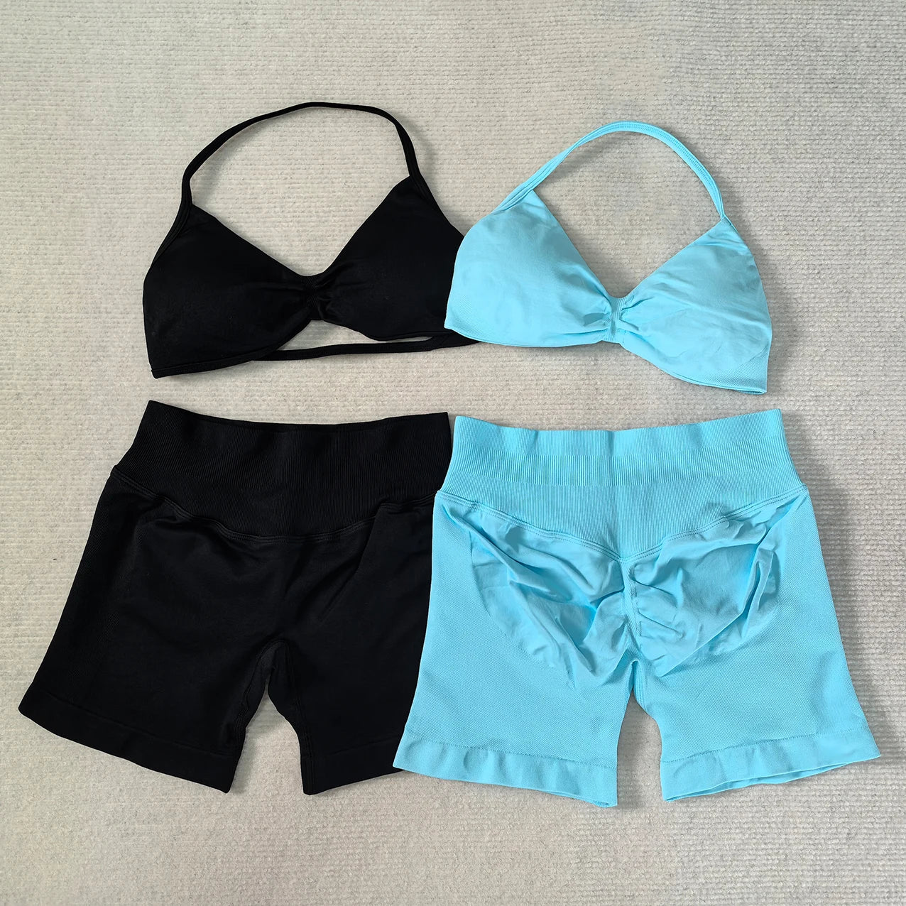 Women's Halter Bra And Shorts Yoga Set For Workout Outfits