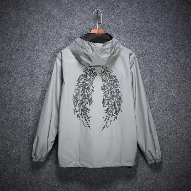 Hooded Long Sleeve Full Zip Casual Streetwear Jacket