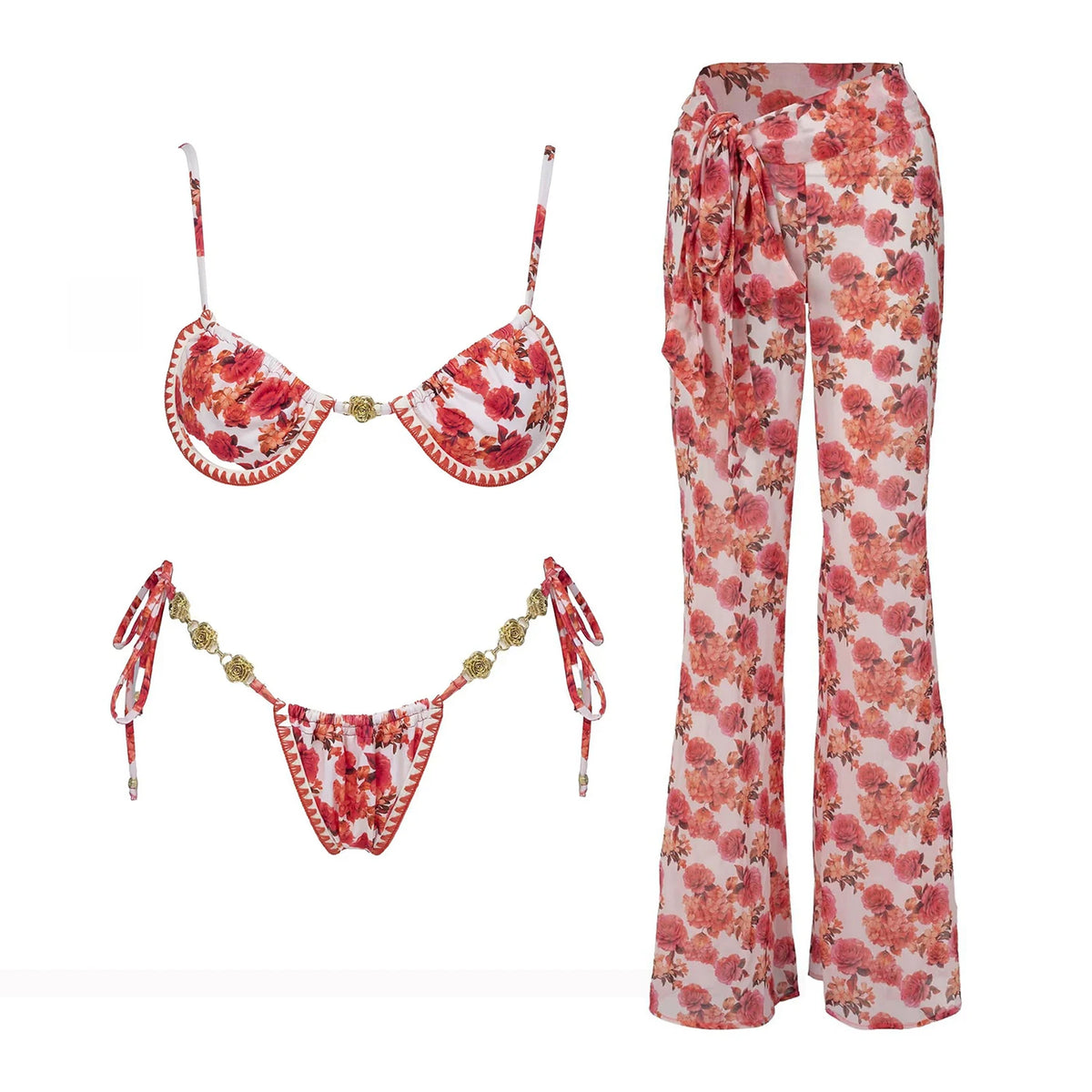 Printed Bikini with Matching Cover-Up