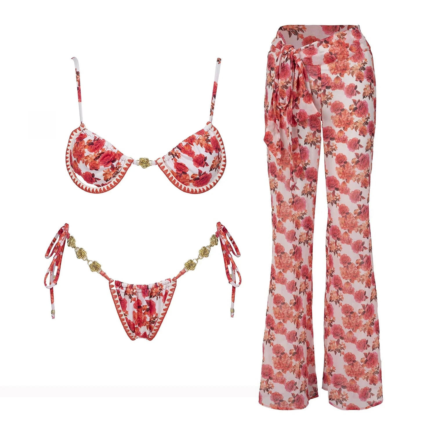 Printed Bikini with Matching Cover-Up