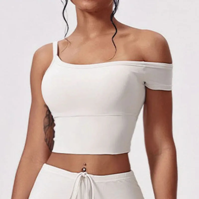 Women's Short-Sleeve Crop Top and Pants Workout Set