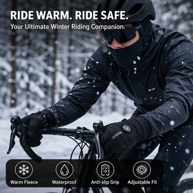 Full Finger Cycling Gloves with Adjustable Wrist Closure