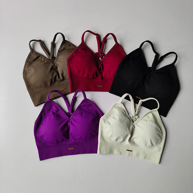 Women's Thin Strap Bra And Leggings Yoga Set