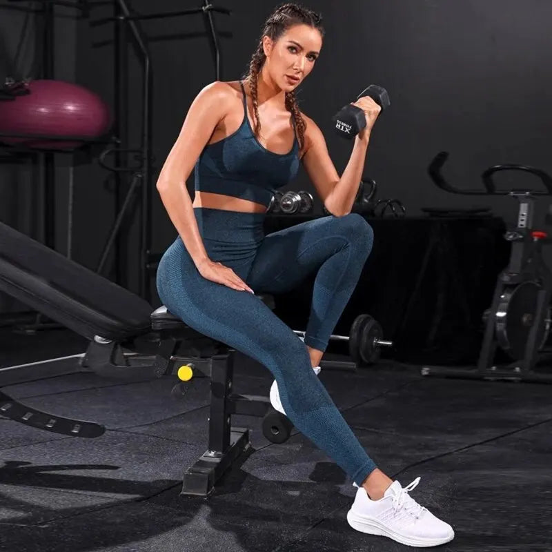 Women's Cross Back Tank And Leggings Yoga Set