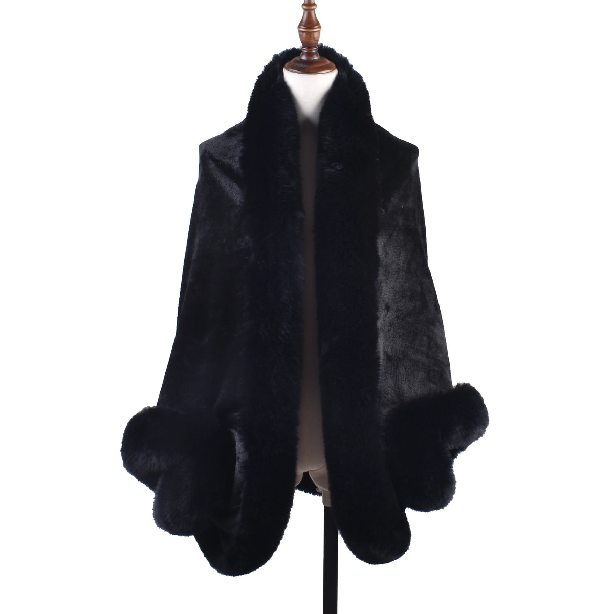Plush Open Front Drape Cape for Layering over Outfits