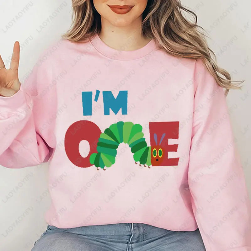 Caterpillar Graphic Long Sleeve Pullover Casual Sweatshirt for Layering
