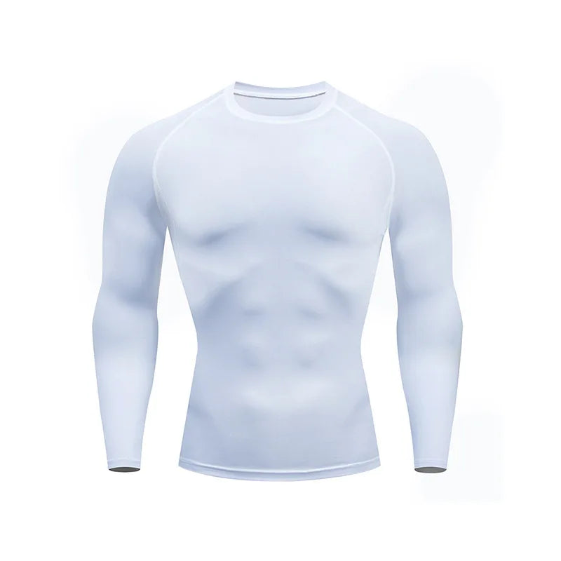 Fitted Crew Neck Long Sleeve Compression T Shirt