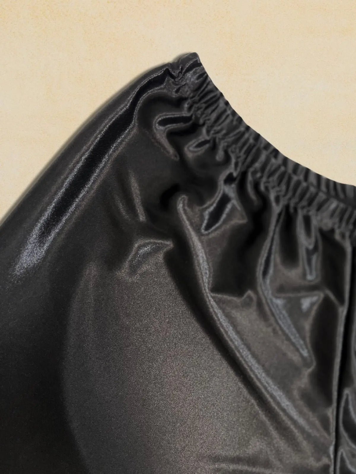 Men's Glossy Solid Elastic Waist Short Lounge Sleep Shorts