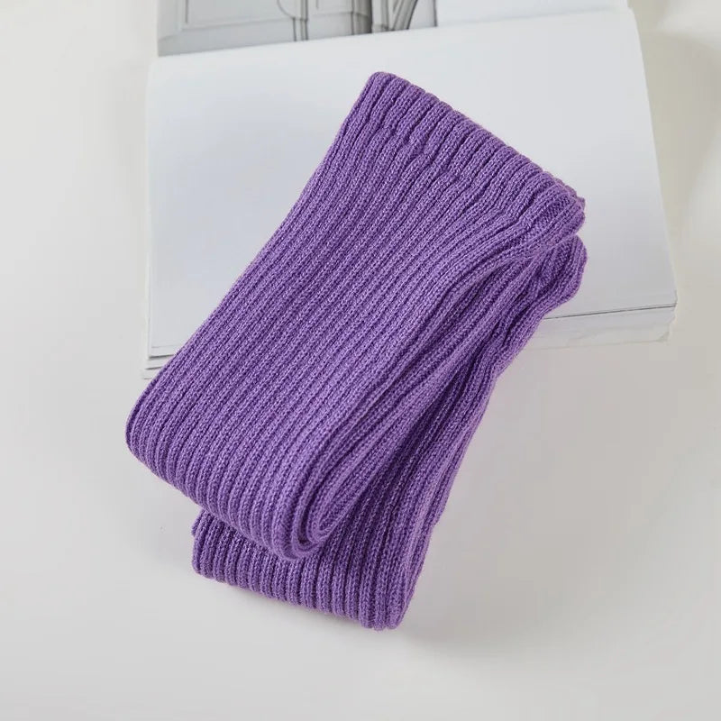 Long Dance Leg Warmers with Ribbed Knit Texture