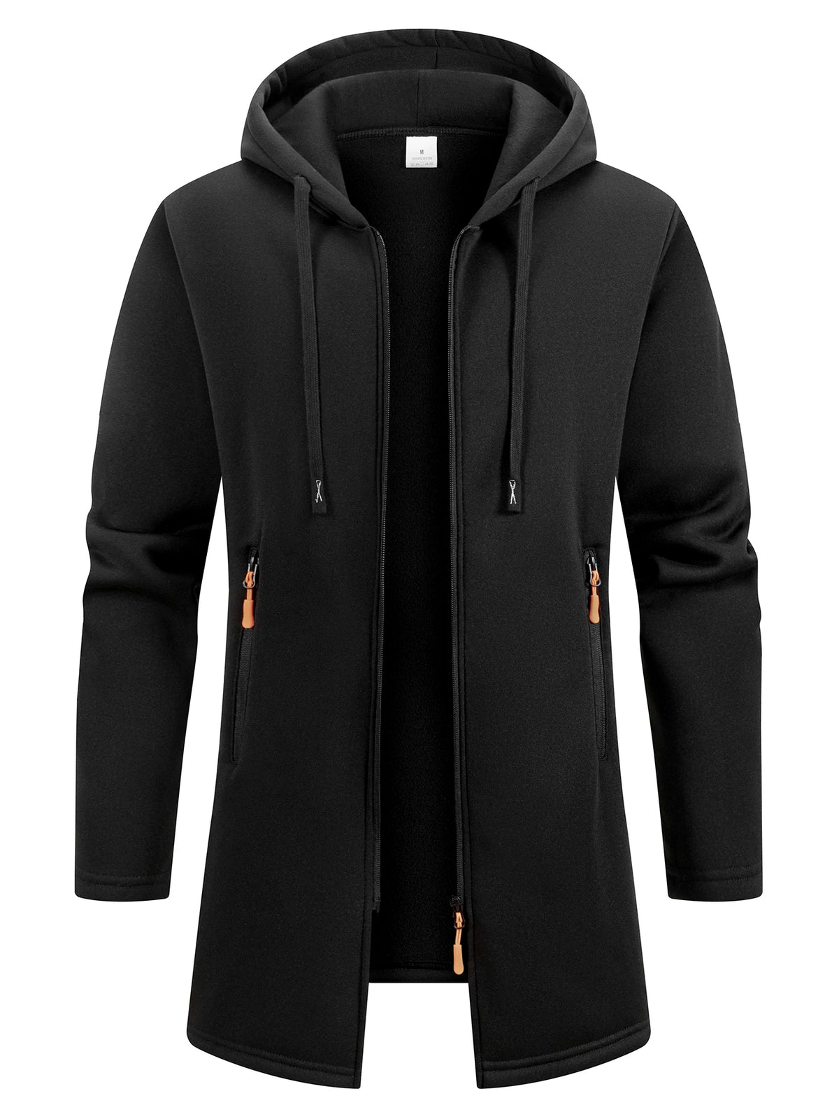 Long Sleeve Hooded Casual Coat with Extended Hem Silhouette