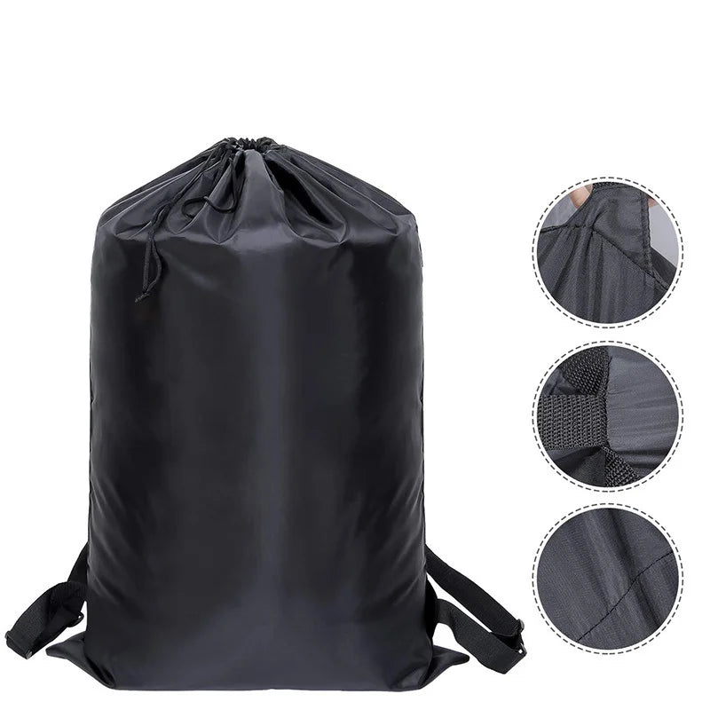 Drawstring Laundry Backpack for Travel and Dorm Clothing Storage Needs