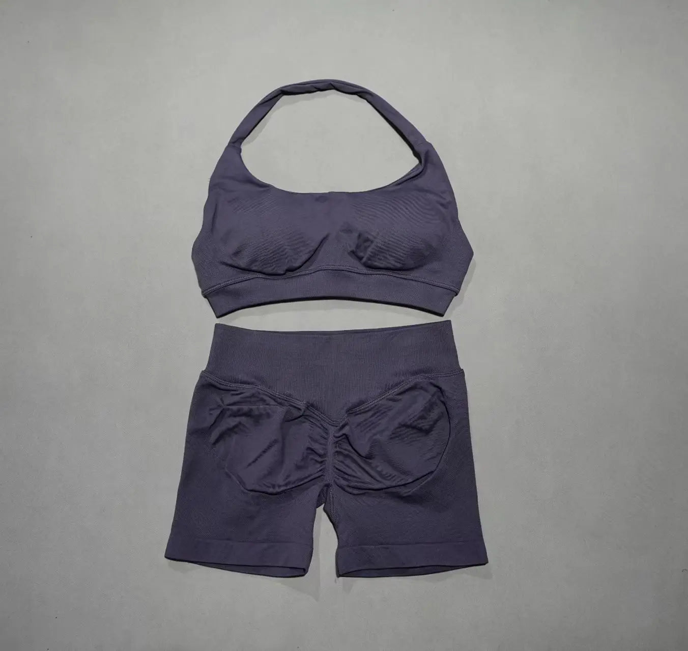 Women's Twist Halter Bra And Shorts Yoga Set