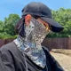 Paisley Print Neck Scarf with Ear Loop Face Cover