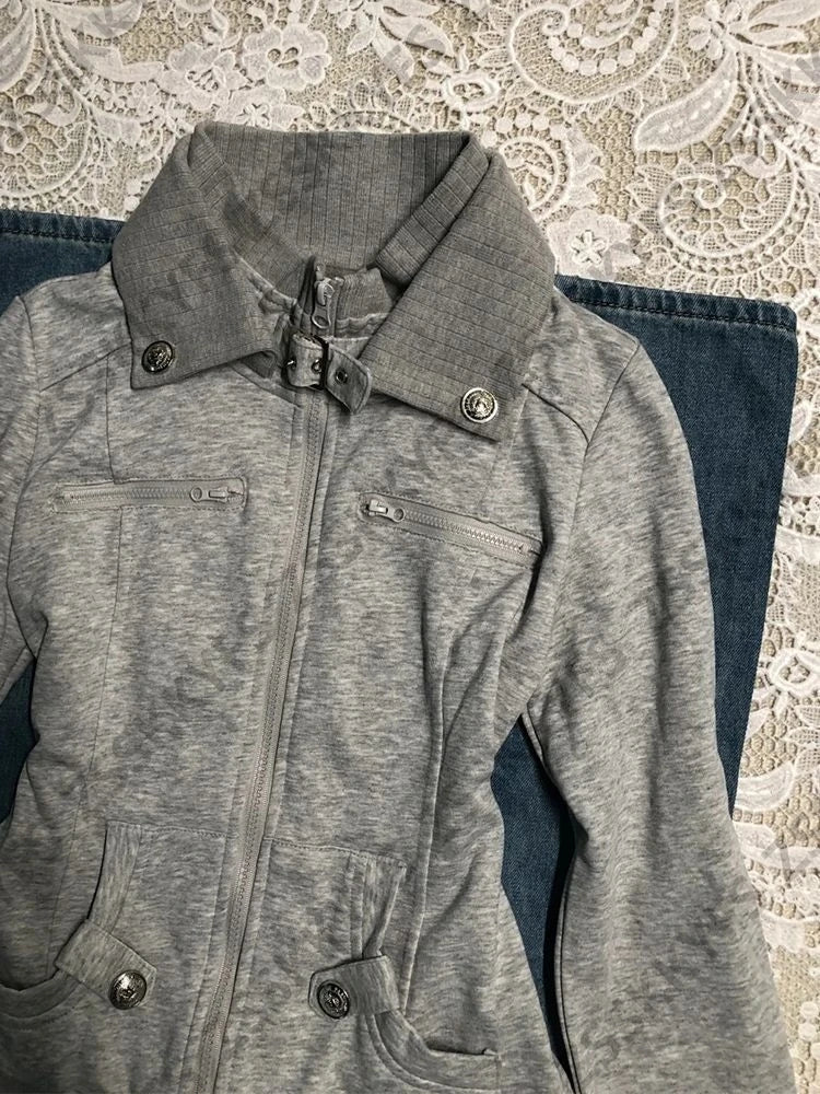 Long Sleeve Casual Front Closure Streetwear Jacket for Layering