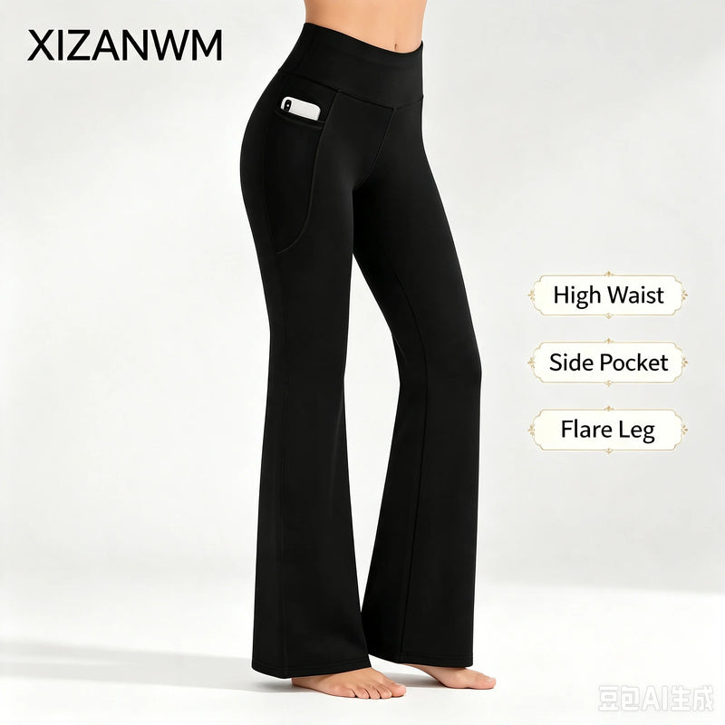 Women’s Flared Yoga Leggings with Pockets