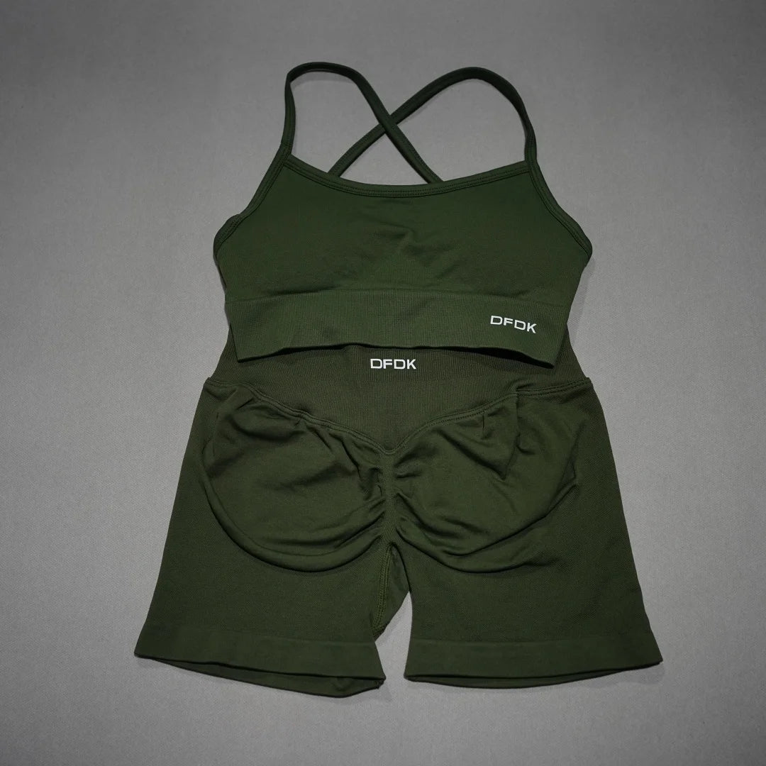 Women's Bra And Shorts Or Leggings Yoga Set