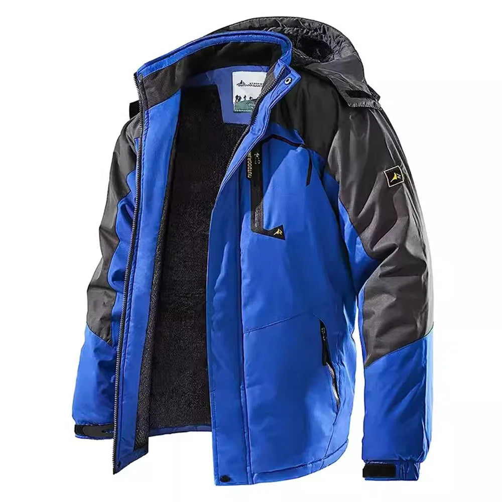 Men's Colour Block Hooded Zip Front Jacket
