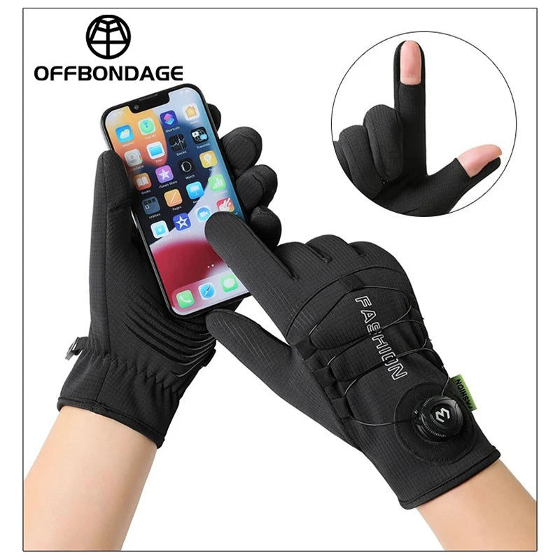 Full Finger Cycling Gloves with Adjustable Wrist Closure