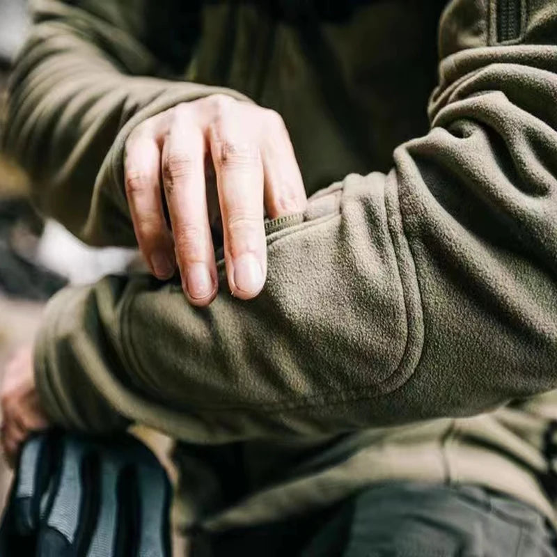 Long Sleeve Full Zip Fleece Outdoor Jacket with Pockets