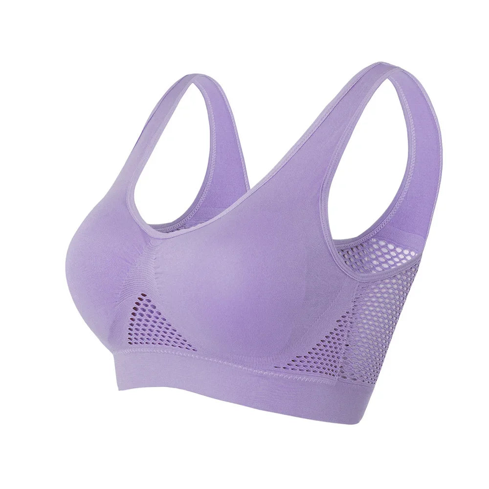 Women's Mesh Panel Racerback Sports Bra