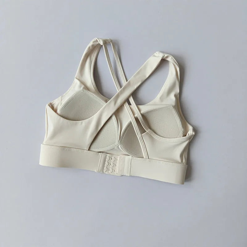 Women's Front Zip Keyhole Racerback Sports Bra