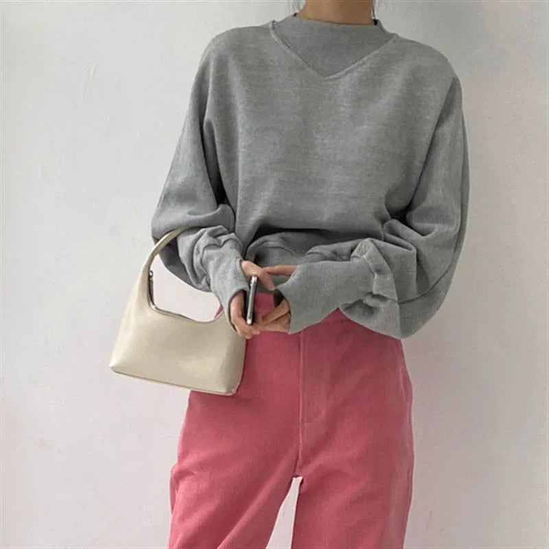 Long Sleeve Casual Pullover Sweatshirt with Original Style Options