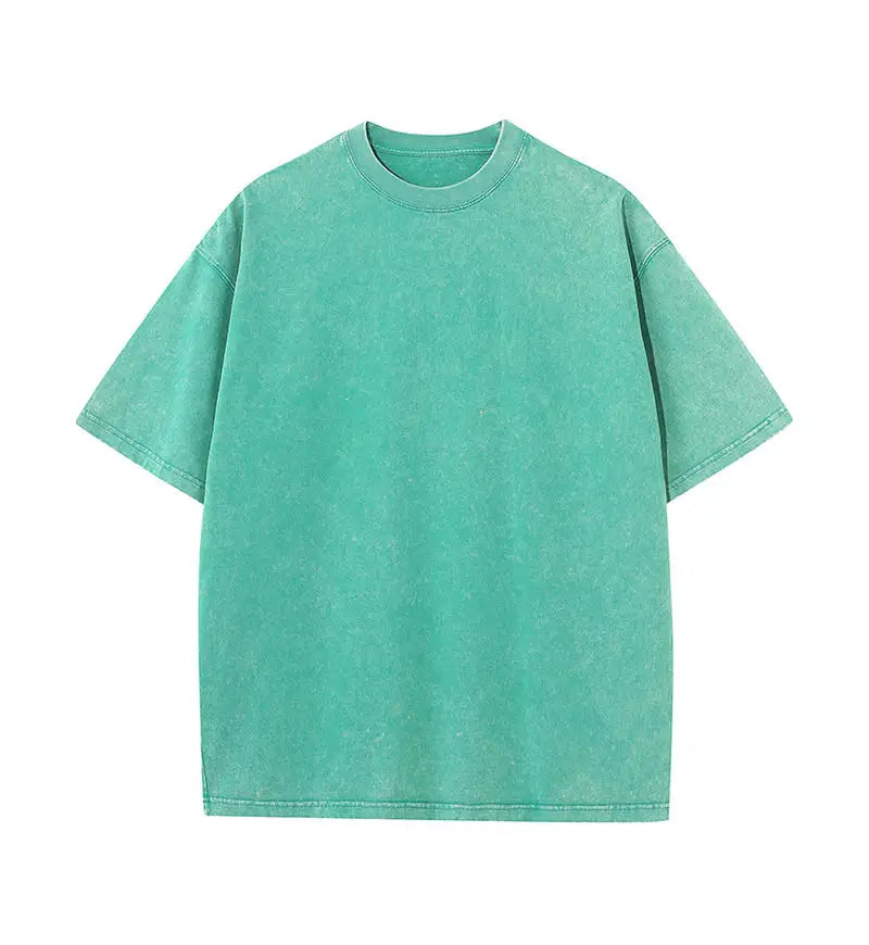 Solid Crew Neck Short Sleeve Loose Casual T Shirt
