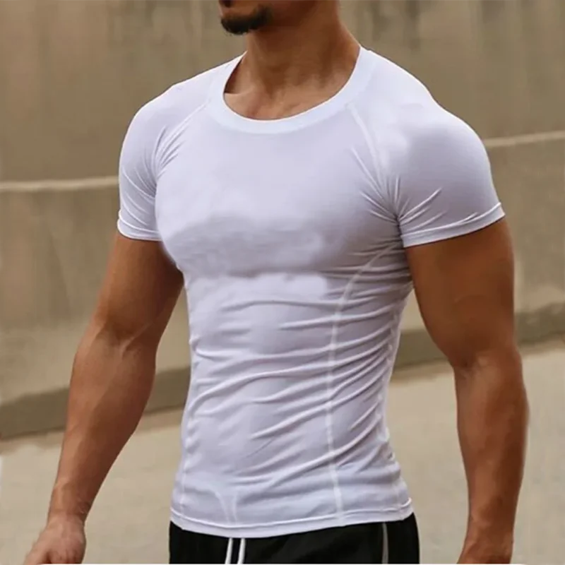 Fitted Sports Compression Shirt with Original Sleeve Style Options