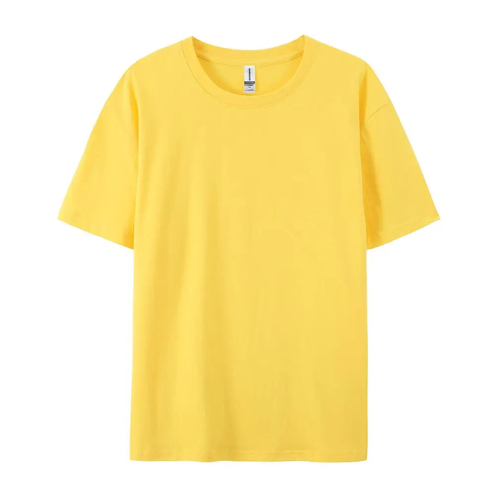 Solid Crew Neck Short Sleeve Cotton Casual T Shirt