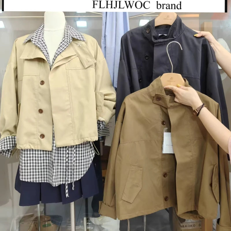 Women's Short Cotton-Blend Button-Front Jacket
