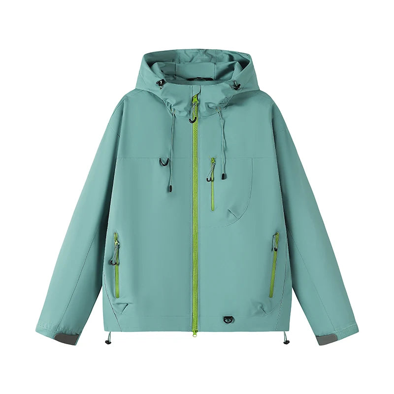 Men's Colour Block Hooded Zip Front Jacket