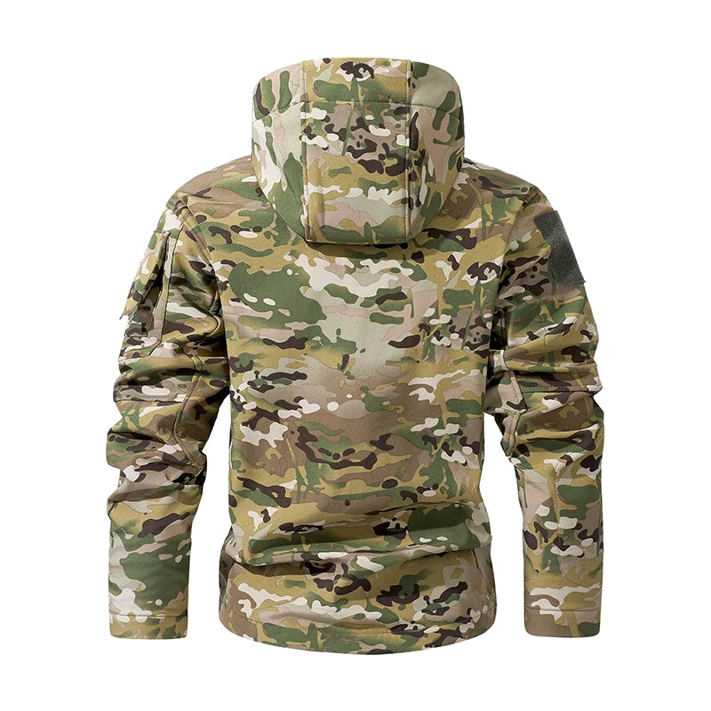 Men's Hooded Camouflage Softshell Jacket