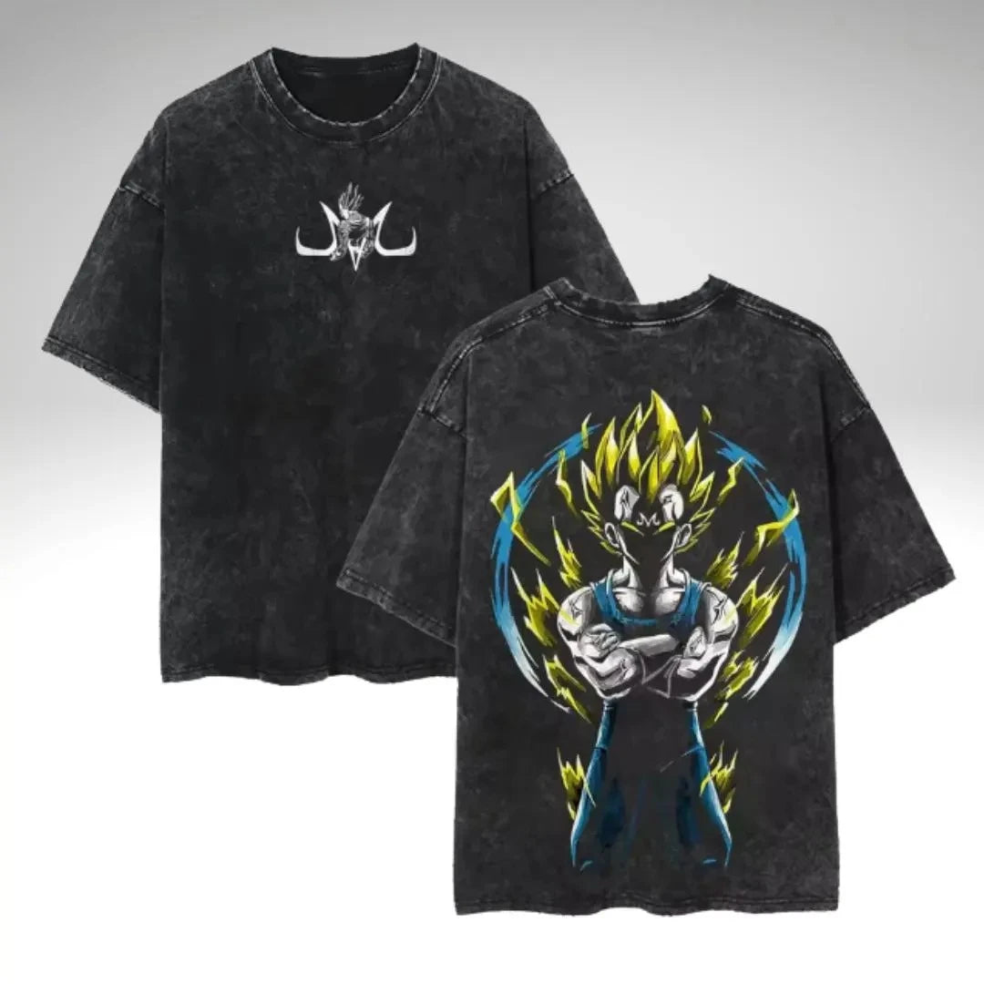 Vintage Dragon Ball Anime Graphic Washed Oversized T-Shirt Cotton Streetwear Tee
