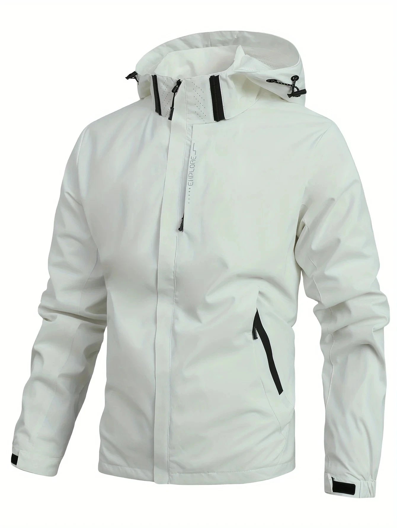 Hooded Long Sleeve Full Zip Outdoor Rain Jacket