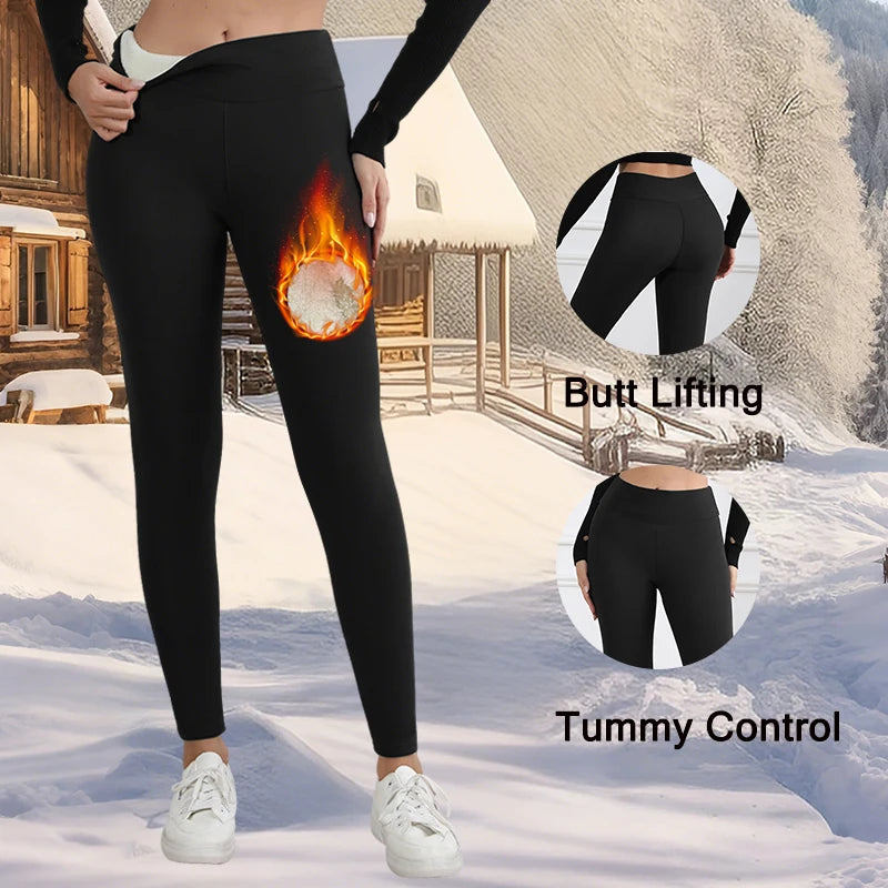 Women's High-Waist Fleece-Lined Stretch Ankle-Length Leggings