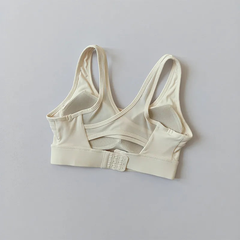 Women's Front Zip Keyhole Racerback Sports Bra